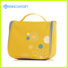 Polyester Yellow Zipper Closure Cosmetic Case Bag